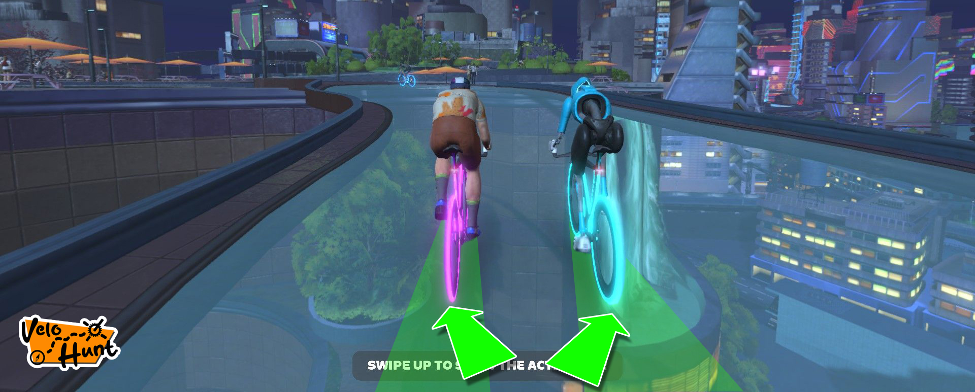 Zwift Racing with steering to draft faster