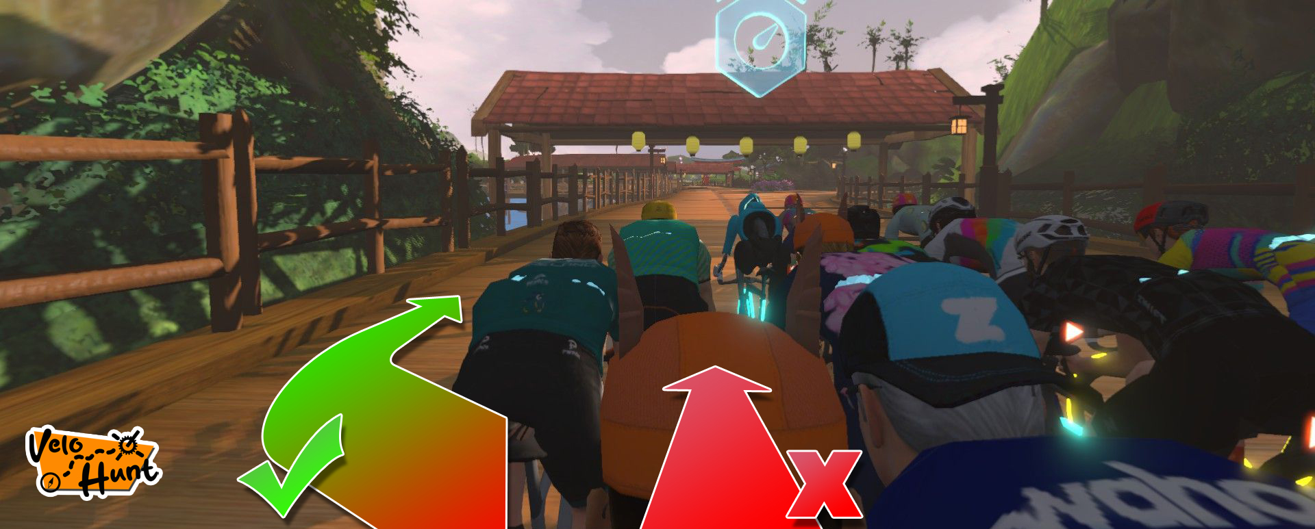 Zwift steering to overtake groups faster